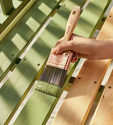 staining a deck outside