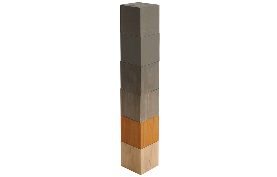 tower of stained blocks